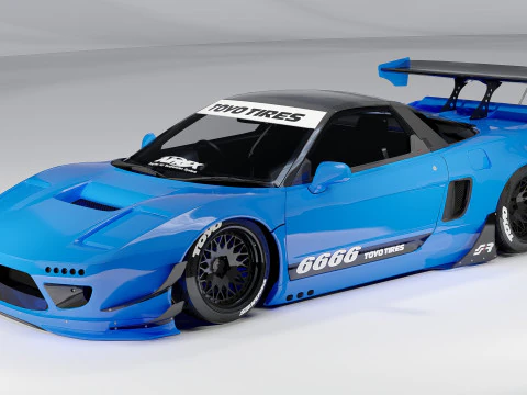 Honda NSX-R Rocket Bunny 1992 Widebody JDM Supercar 3D Model