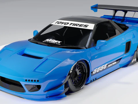 Honda NSX-R Rocket Bunny 1992 Widebody JDM Supercar 3D Model