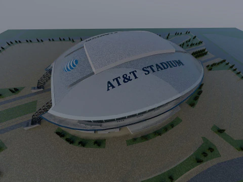 ATT-Stadion Cowboys-Stadion Hochdetaillierte American-Football-Arena 3D Modell
