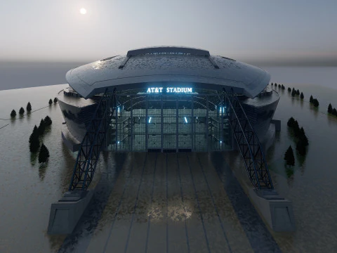 ATT-Stadion Cowboys-Stadion Hochdetaillierte American-Football-Arena 3D Modell
