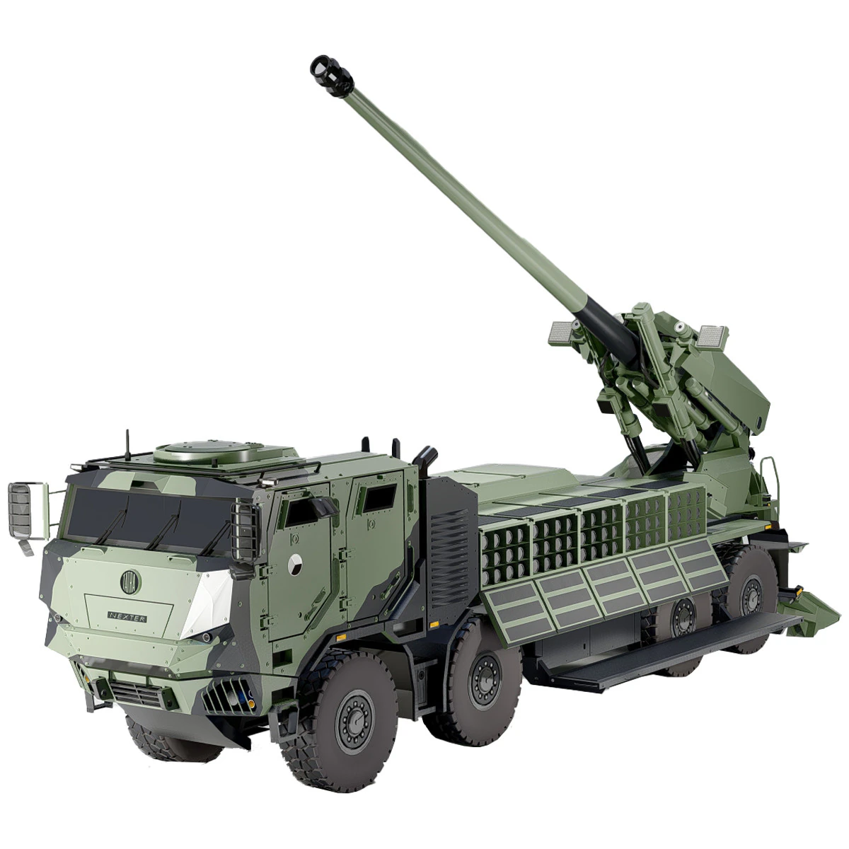 Modern Self-Propelled Howitzer Truck Military Artillery 3D Model .c4d .max .obj .3ds .fbx .stl .blend 