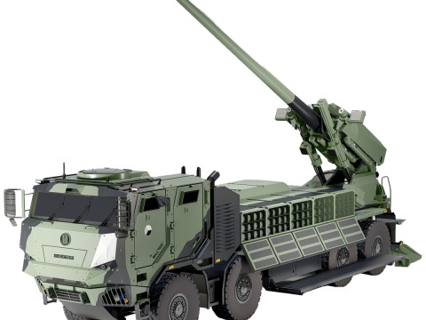 Nowoczesna samobieżna haubica wojskowa artylerii Model 3D