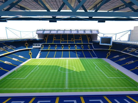 Est&aacute;dio de futebol de Stamford Bridge Chelsea FC Modelo 3D