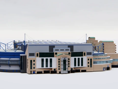 Est&aacute;dio de futebol de Stamford Bridge Chelsea FC Modelo 3D