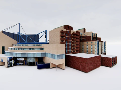 Est&aacute;dio de futebol de Stamford Bridge Chelsea FC Modelo 3D