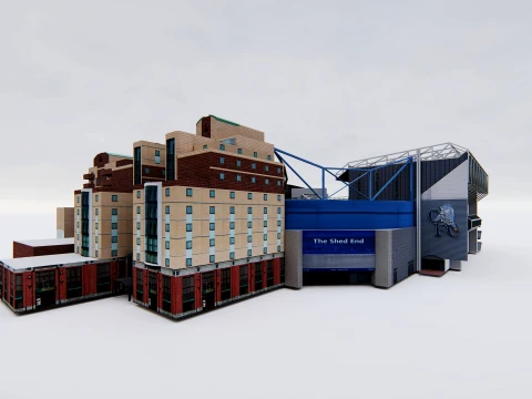 Est&aacute;dio de futebol de Stamford Bridge Chelsea FC Modelo 3D