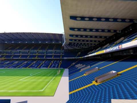 Est&aacute;dio de futebol de Stamford Bridge Chelsea FC Modelo 3D