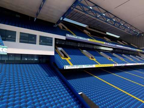 Est&aacute;dio de futebol de Stamford Bridge Chelsea FC Modelo 3D