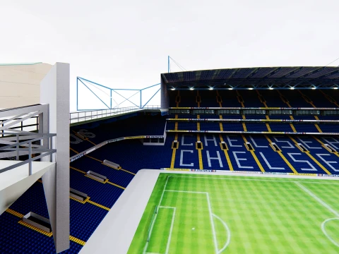 Est&aacute;dio de futebol de Stamford Bridge Chelsea FC Modelo 3D