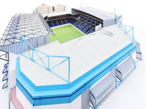 Est&aacute;dio de futebol de Stamford Bridge Chelsea FC Modelo 3D