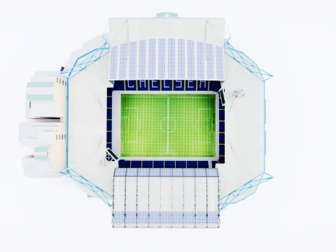 Est&aacute;dio de futebol de Stamford Bridge Chelsea FC Modelo 3D