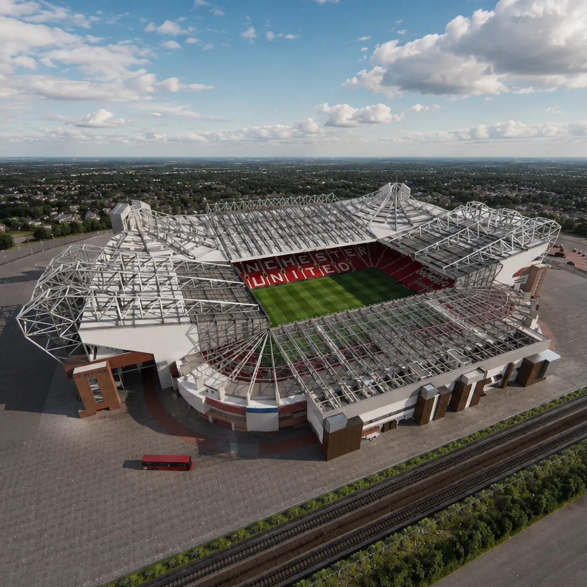 Old Trafford Manchester United Football Stadium 3D Model .c4d .max .obj .3ds .fbx .stl .blend 