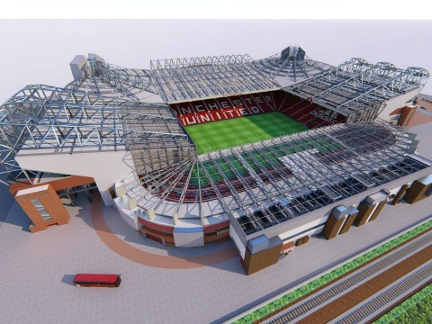 Old Trafford Manchester United Football Stadium 3D Model