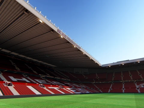 Old Trafford Manchester United Football Stadium 3D Model