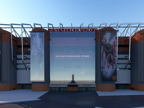 Old Trafford Manchester United Football Stadium 3D Model