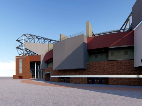 Old Trafford Manchester United Football Stadium 3D Model