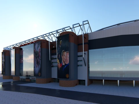 Old Trafford Manchester United Football Stadium 3D Model