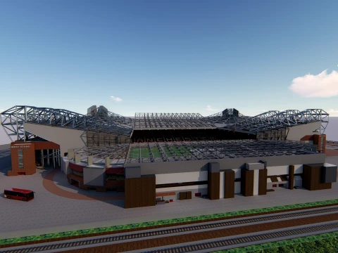 Old Trafford Manchester United Football Stadium 3D Model