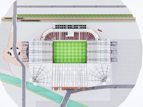 Old Trafford Manchester United Football Stadium 3D Model