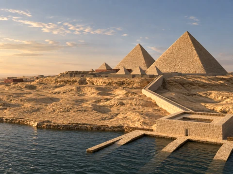 Ancient Egypt Giza Plateau and Pyramids 3D Modell