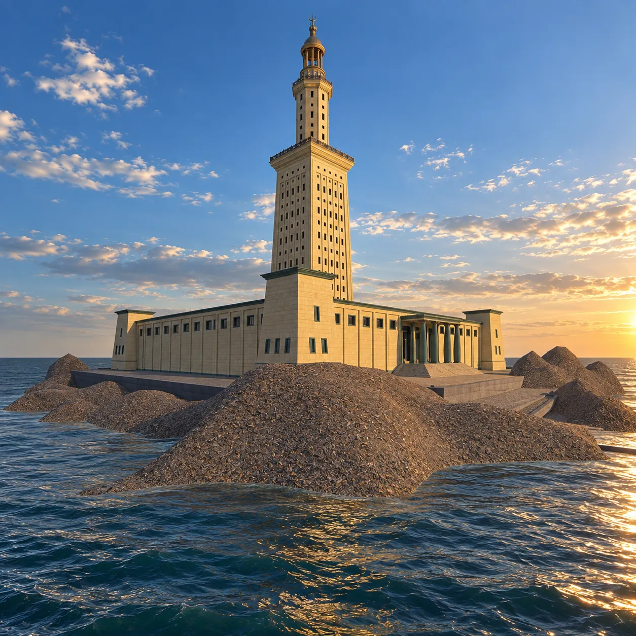 The Lighthouse of Ancient Alexandria 3D Model .c4d .max .obj .3ds .fbx .stl .blend