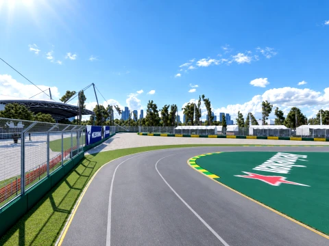 F1 Australian Grand Prix Albert Park Melbourne Circuit 3D Model