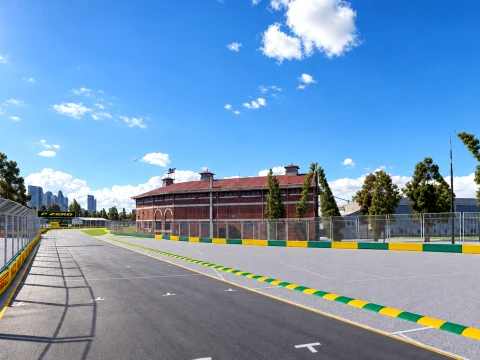 F1 Australian Grand Prix Albert Park Melbourne Circuit 3D Model