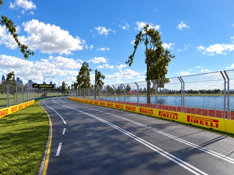 F1 Australian Grand Prix Albert Park Melbourne Circuit 3D Model