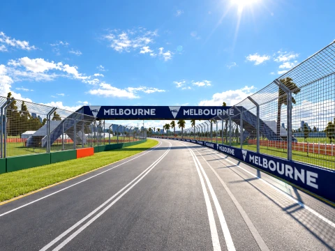 F1 Australian Grand Prix Albert Park Melbourne Circuit 3D Model