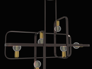 bronze with antique brass accents linear chandelier 3D 模型