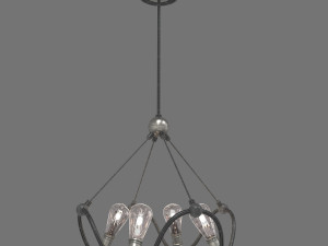 textured black with brushed nickel accents chandelier 3D Модель