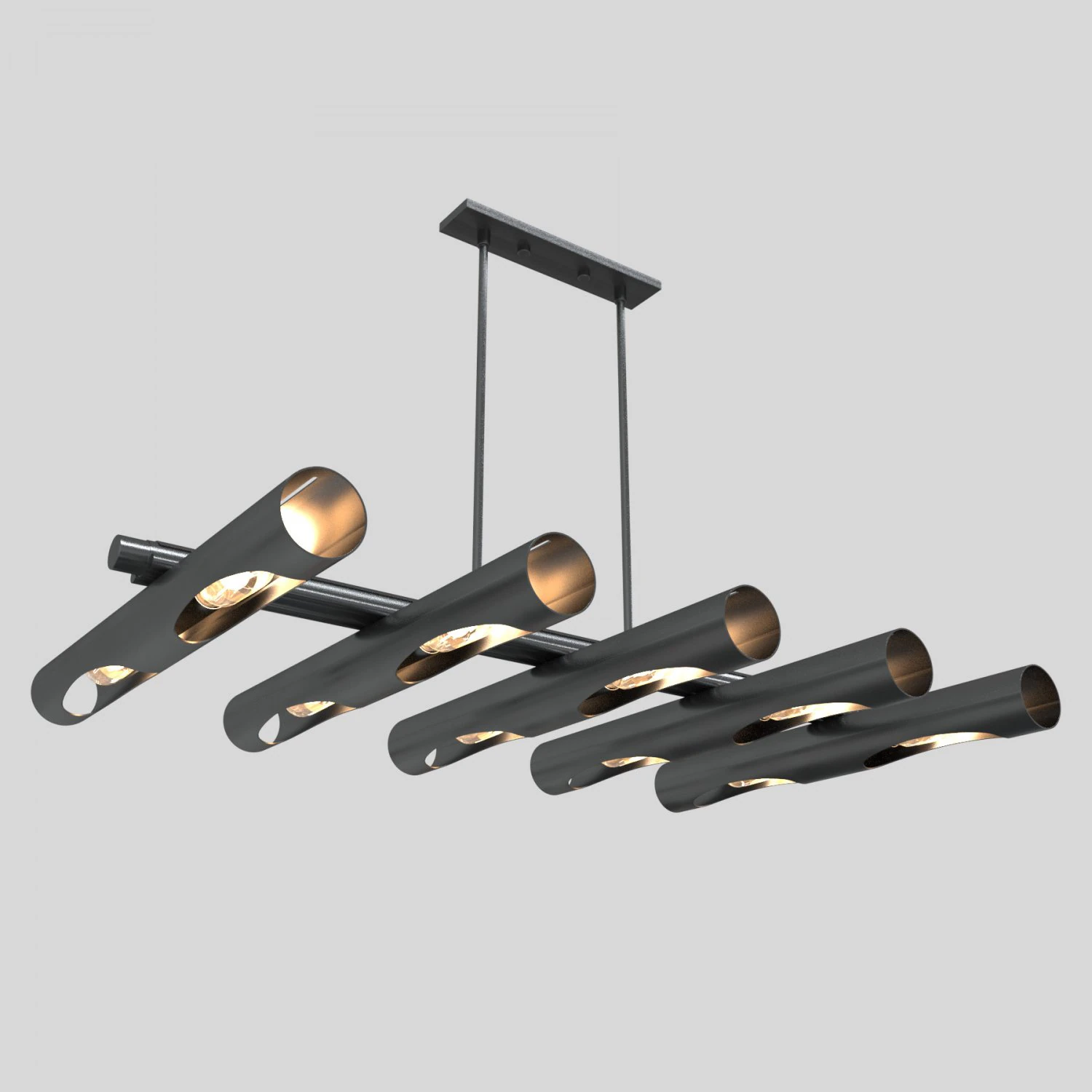 black linear chandelier 3D Model .c4d .max .obj .3ds .fbx .stl .blend 