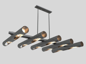 black linear chandelier 3D Модель