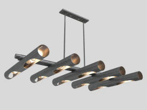 black linear chandelier 3D Model