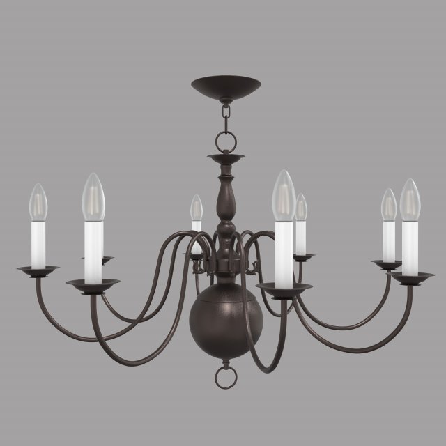 bronze chandelier 5007-07 by livex lighting Model 3D .c4d .max .obj .3ds .fbx .stl .blend