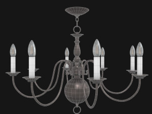 bronze chandelier 5007-07 by livex lighting Model 3D