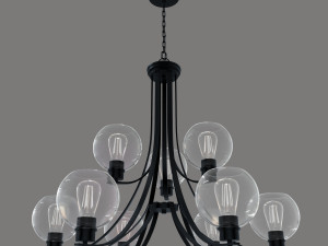 pruitt chandelier pruc5034mbk by quoizel Modelo 3D