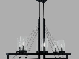 brosnan island chandelier qf5278mbk by quoizel 3D 模型
