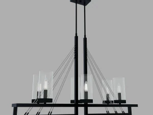 brosnan island chandelier qf5278mbk by quoizel 3D Model