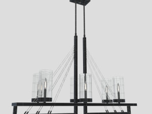 brosnan island chandelier qf5278mbk by quoizel 3D मॉडल