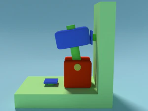 animated toy hammer low poly 3D Model
