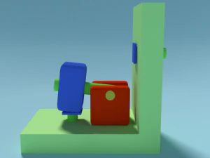 animated toy hammer low poly 3D Model