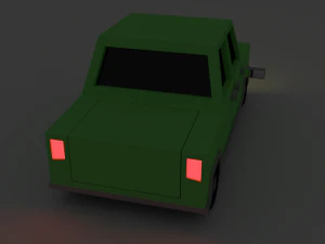 mobil poli rendah Model 3D