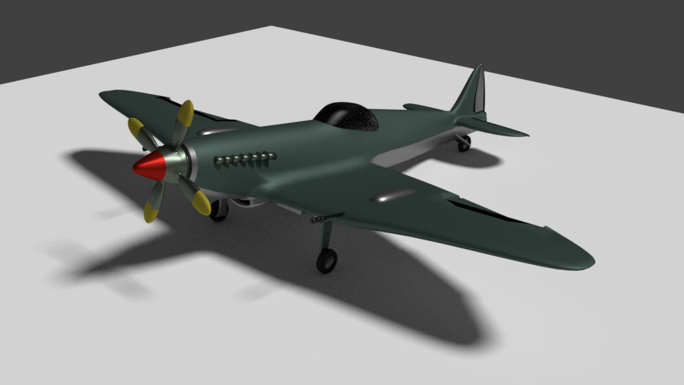 Supermarine spitfire warplane avin de guerra 3D Model .c4d .max .obj .3ds .fbx .stl .blend 
