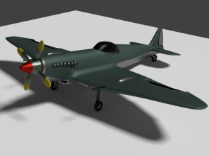 Supermarine spitfire warplane avin de guerra Model 3D
