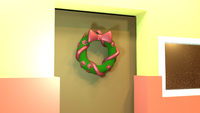 christmas wreath corona de navidad Model 3D .c4d .max .obj .3ds .fbx .stl .blend 
