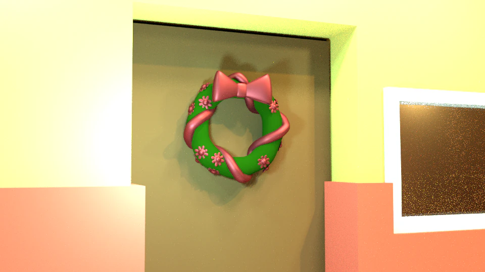christmas wreath corona de navidad 3D Model .c4d .max .obj .3ds .fbx .stl .blend 