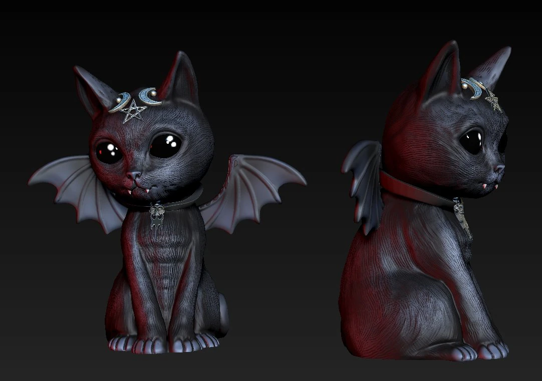 Vampire cat 3D Print Model .c4d .max .obj .3ds .fbx .stl .blend