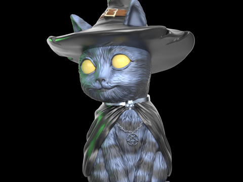 Witch cat 3D Print Model