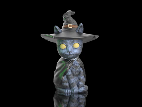 Cadı kedi 3D Baskı Modeli